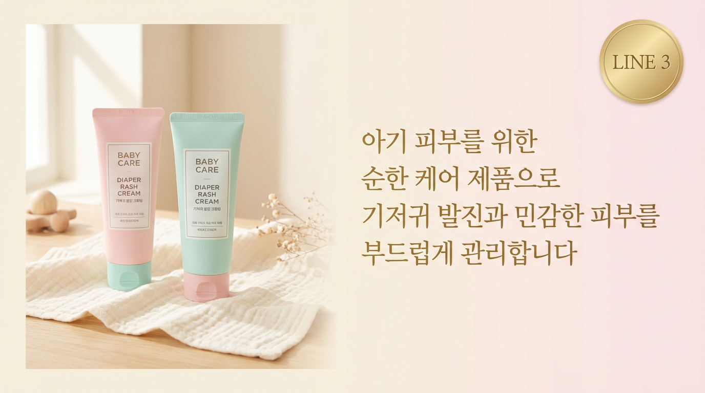 Baby Care - 아기 피부를 위한 순한 케어 제품으로 기저귀 발진과 민감한 피부를 부드럽게 관리합니다